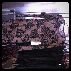 See through brown and black dress